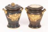 Two Samuel Alcock storage jars, dark