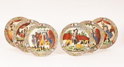 A set of six Dutch decorated creamware 36b254