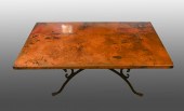 MEXICAN COPPER CLAD DINING TABLE: Hammered