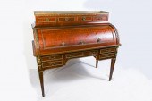 EARLY 20TH C. CYLINDER ROLL TOP DESK: