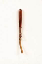 A turned wood and leather wrapped truncheon,
