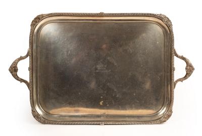 A large Edwardian silver tray  36b6b5