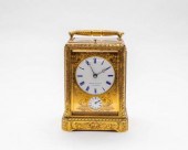 A French gilt brass carriage clock,