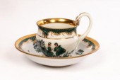 A Meissen cabinet cup and saucer, circa