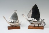 2 STERLING SILVER SAILBOATS ON STANDS: