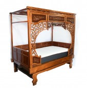 CARVED & INLAID CHINESE WEDDING BED: