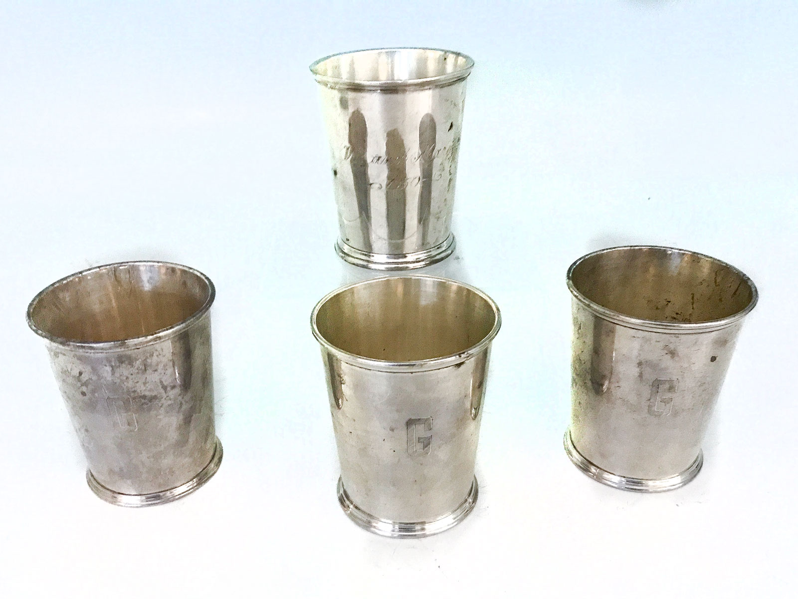 4 PC STERLING S KIRK SON CUPS  36c01c