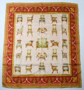 VINTAGE RED & GOLD GUCCI CHAIR SCARF: