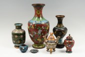 7 PC. CHINESE CLOISONNE COLLECTION: