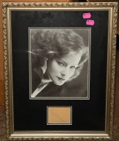 FRAMED PHOTO OF GRETA GARBO WITH AUTOGRAPH