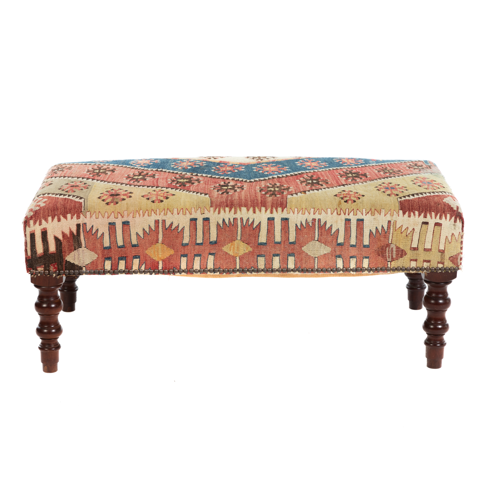 VICTORIAN KILIM UPHOLSTERED BENCH 36a9f3