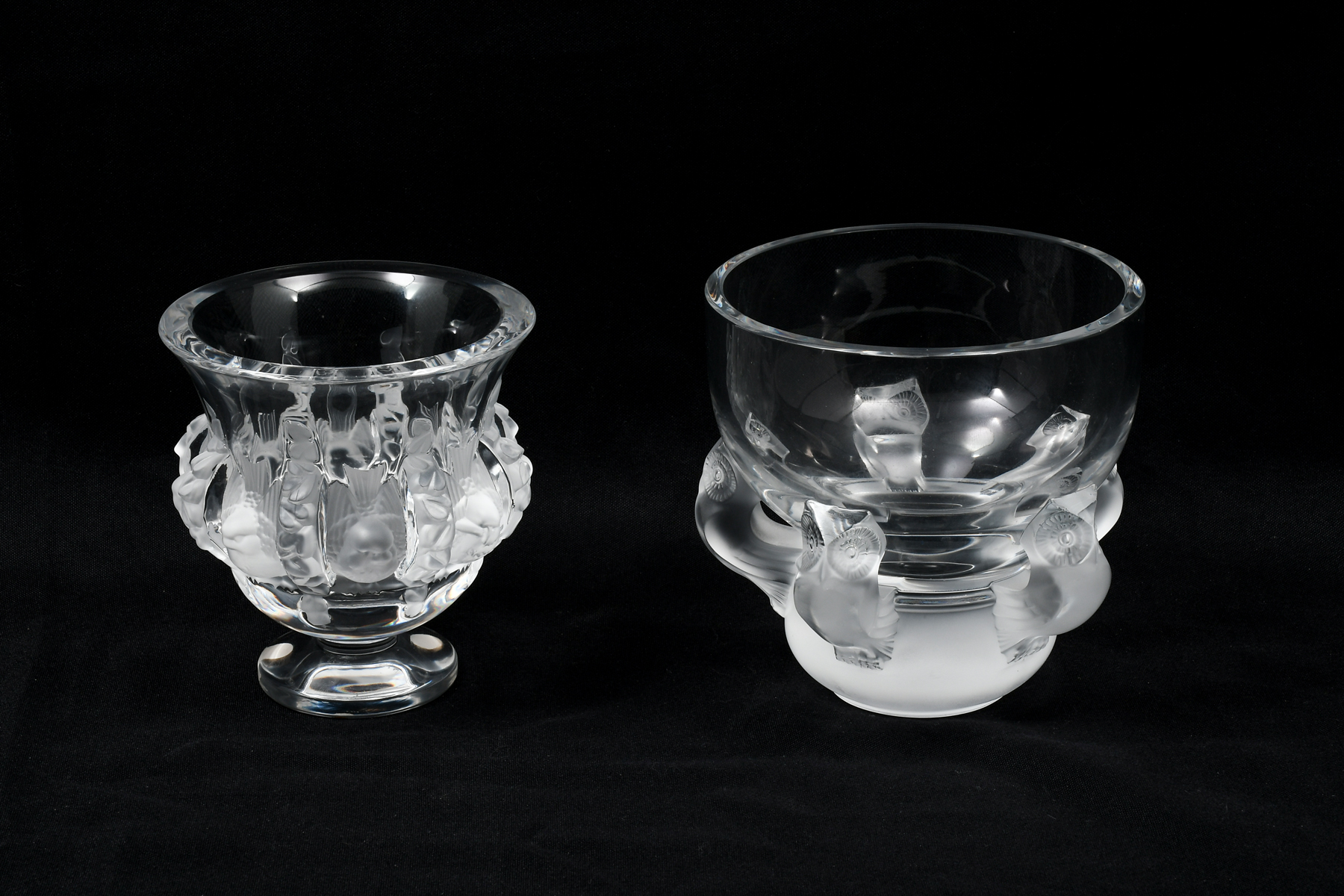2 PC LALIQUE FRENCH CRYSTAL BOWL  36aae0
