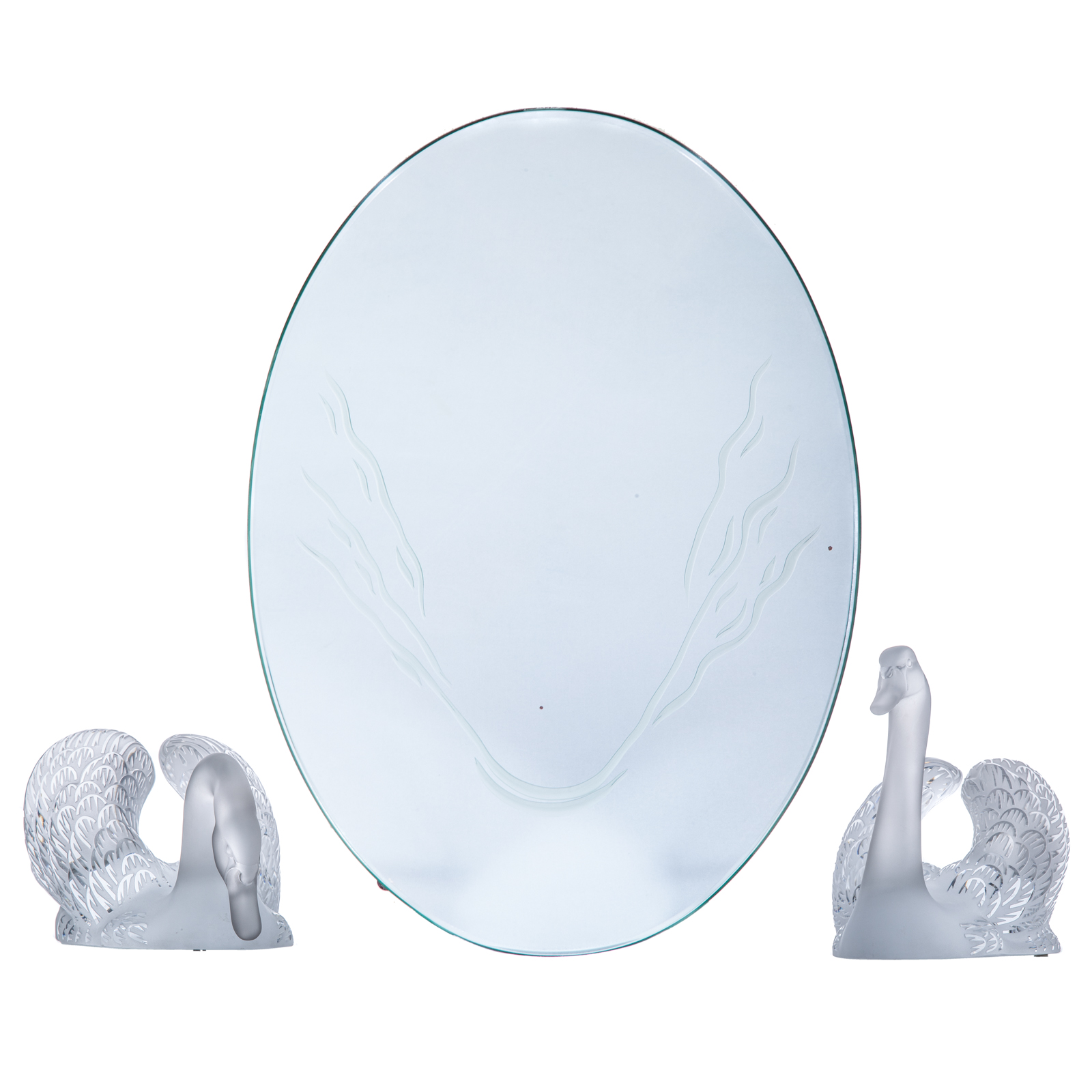A PAIR OF LARGE LALIQUE CRYSTAL 36ad1e