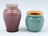 2 PC. PISGAH FOREST POTTERY VASES: 1-