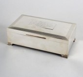 A silver cigar box, Thomas Fattorini