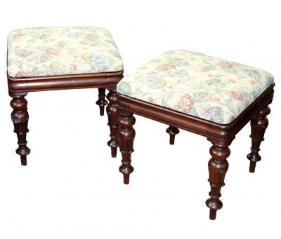 A pair of William IV mahogany stools 36dbef