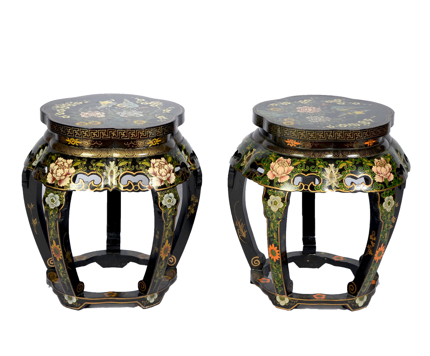 PAIR OF BLACK LACQUERED CHINESE 36df36
