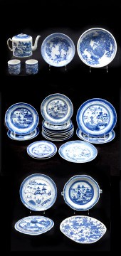 26 PIECE COLLECTION OF BLUE & WHITE