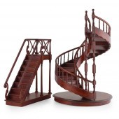 TWO MAHOGANY ARCHITECTS MODELS OF STAIRCASES
20TH