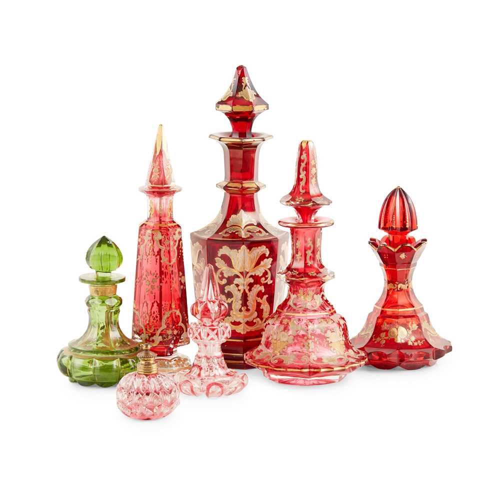 COLLECTION OF BOHEMIAN RUBY GLASS 36e5d6
