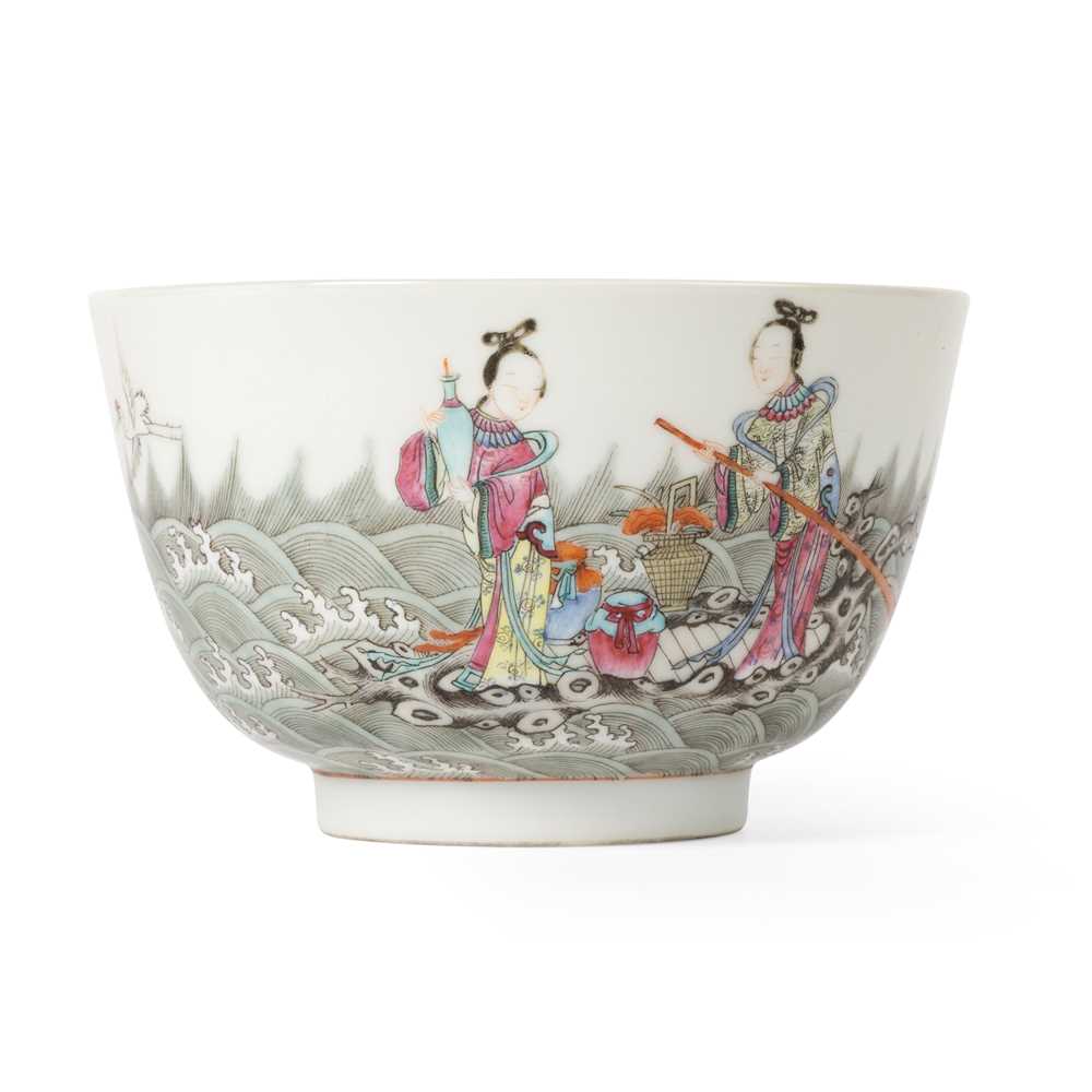 FAMILLE ROSE IMMORTALS BOWL QING 36e69c