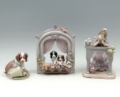 3 PC. LLADRO DOGS AND LITTLE GIRL: 1)
