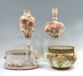 4 PIECE EUROPEAN VASE AND FERNER COLLECTION: