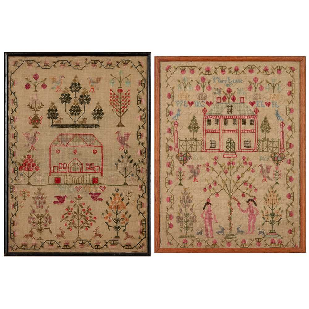 TWO SCOTTISH HOUSE SAMPLERS EARLY 36edef