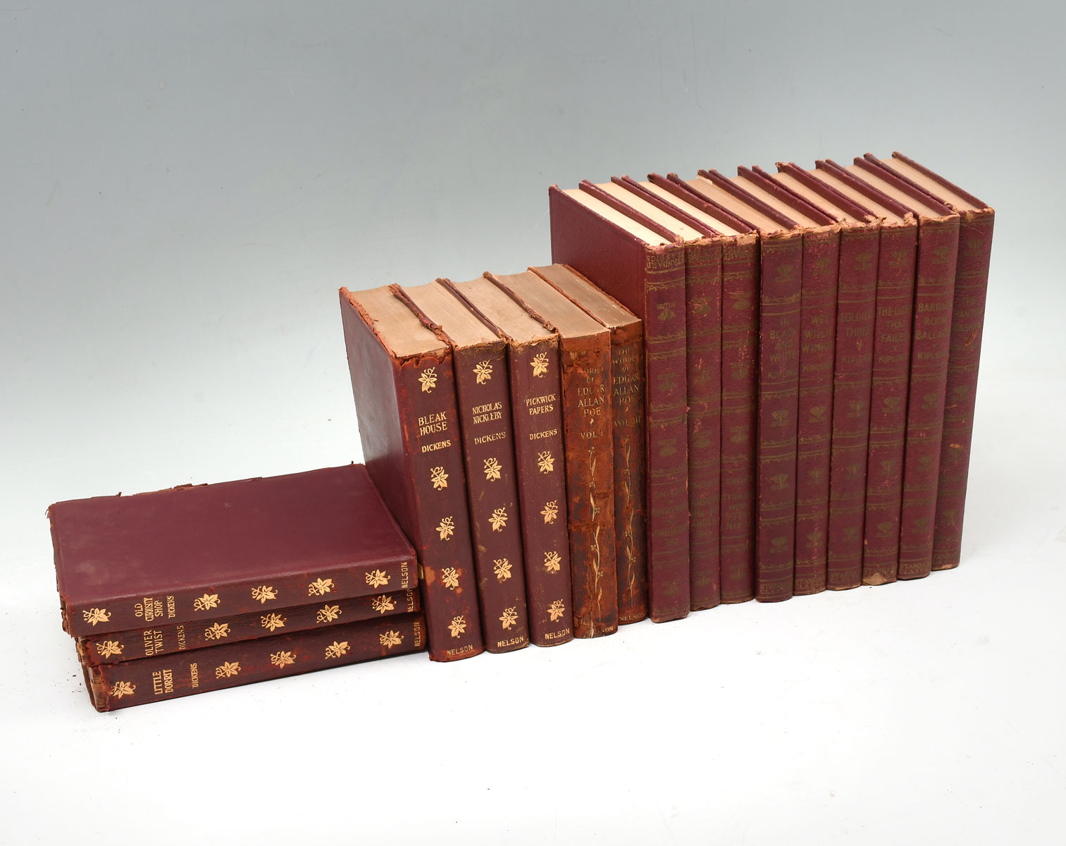 17 PC LEATHER BOUND BOOK COLLECTION  36c999