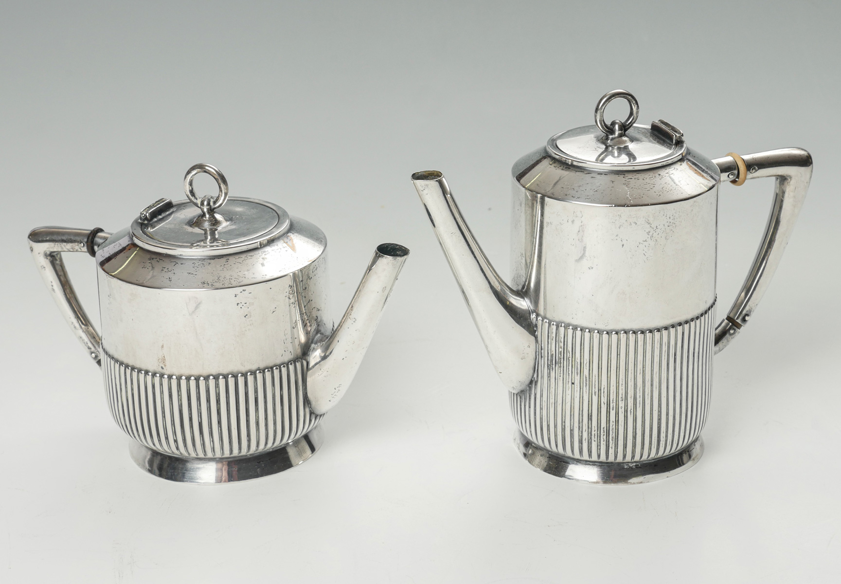 2 PC GERMAN SILVER TEAPOTS Approx  36cac7