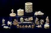 22 PC. CARVED IVORY COLLECTION: Comprised