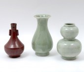 3 PC. CHINESE VASE COLLECTION: Comprising;
