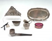 7 PIECE SILVER ITEMS - SOME MARKED 800: