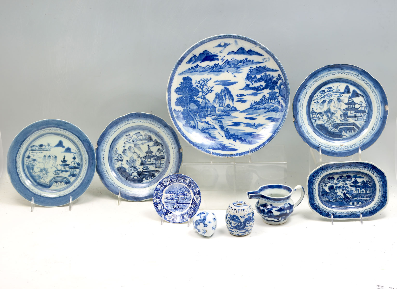 10 PC CHINESE BLUE WHITE ANTIQUE 36d284