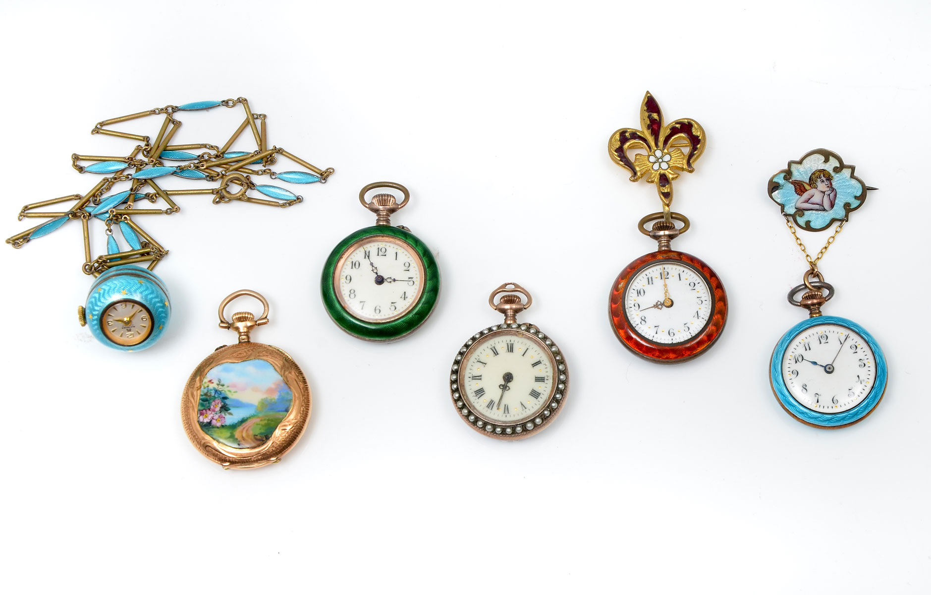 COLLECTION OF 6 LADIES LAPEL WATCHES  36d316
