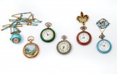 COLLECTION OF 6 LADIES LAPEL WATCHES: