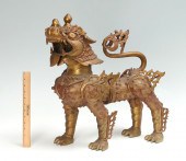 LARGE GILT BRONZE CHINESE ARCHAIC STYLE