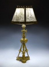 5 PANEL LITHOPHANE FIGURAL LAMP  36d38f