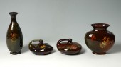 4 PIECE WELLER ART POTTERY VASE COLLECTION:
