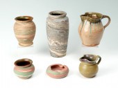 6 PC. ART SIGNED POTTERY COLLECTION: