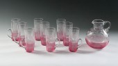 10 PIECE ETCHED DRINK SERVICE WITH THREAD