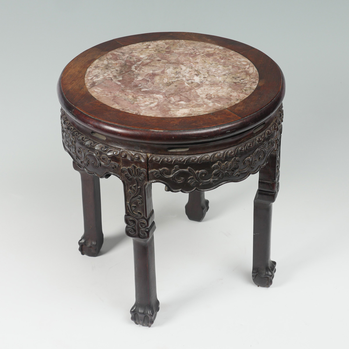 CHINESE MARBLE TOP PLANT STAND  36d53b