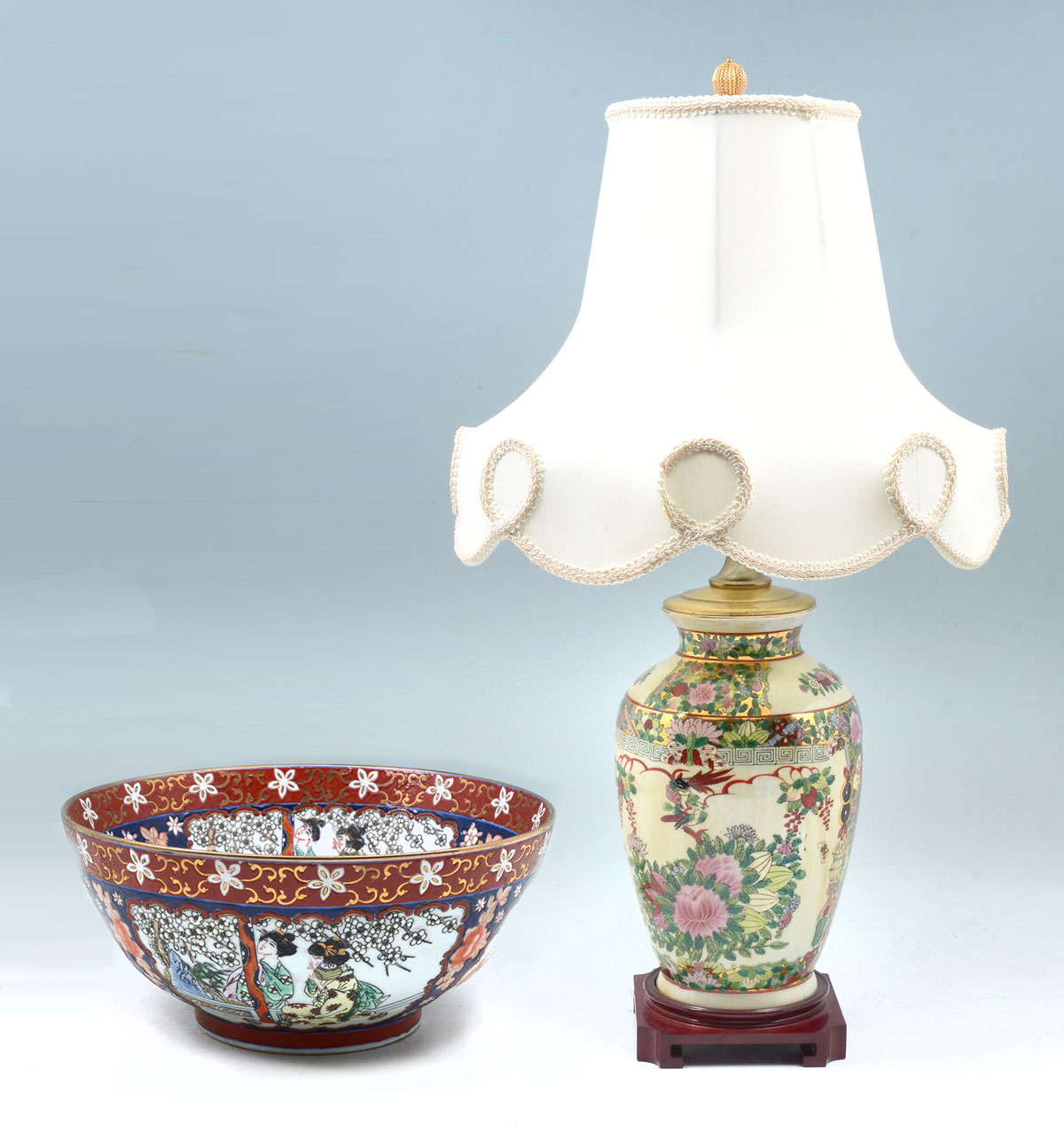 LARGE CHINESE BOWL TABLE LAMP  36d553
