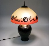 FULPER LAMP BASE WITH HANDEL SHADESigned