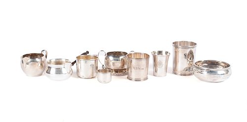 SELECTION OF STERLING CUPS PITCHERS  370727
