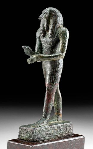 EGYPTIAN BRONZE THOTH WITH HIEROGLYPHS 370817