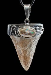 MEXICAN OPAL, SILVER, & FOSSILIZED SHARK