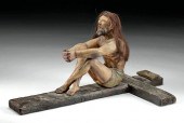 EARLY 20TH C. MEXICAN WOOD SANTO OF