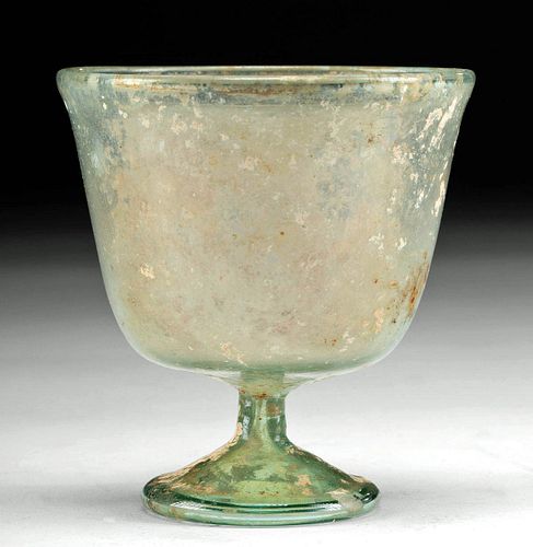 MUSEUM EXHIBITED ROMAN GLASS FOOTED 370950