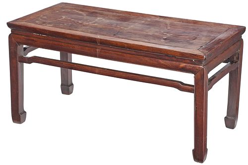 CHINESE FIGURED HARDWOOD LOW TABLE19th 37097f